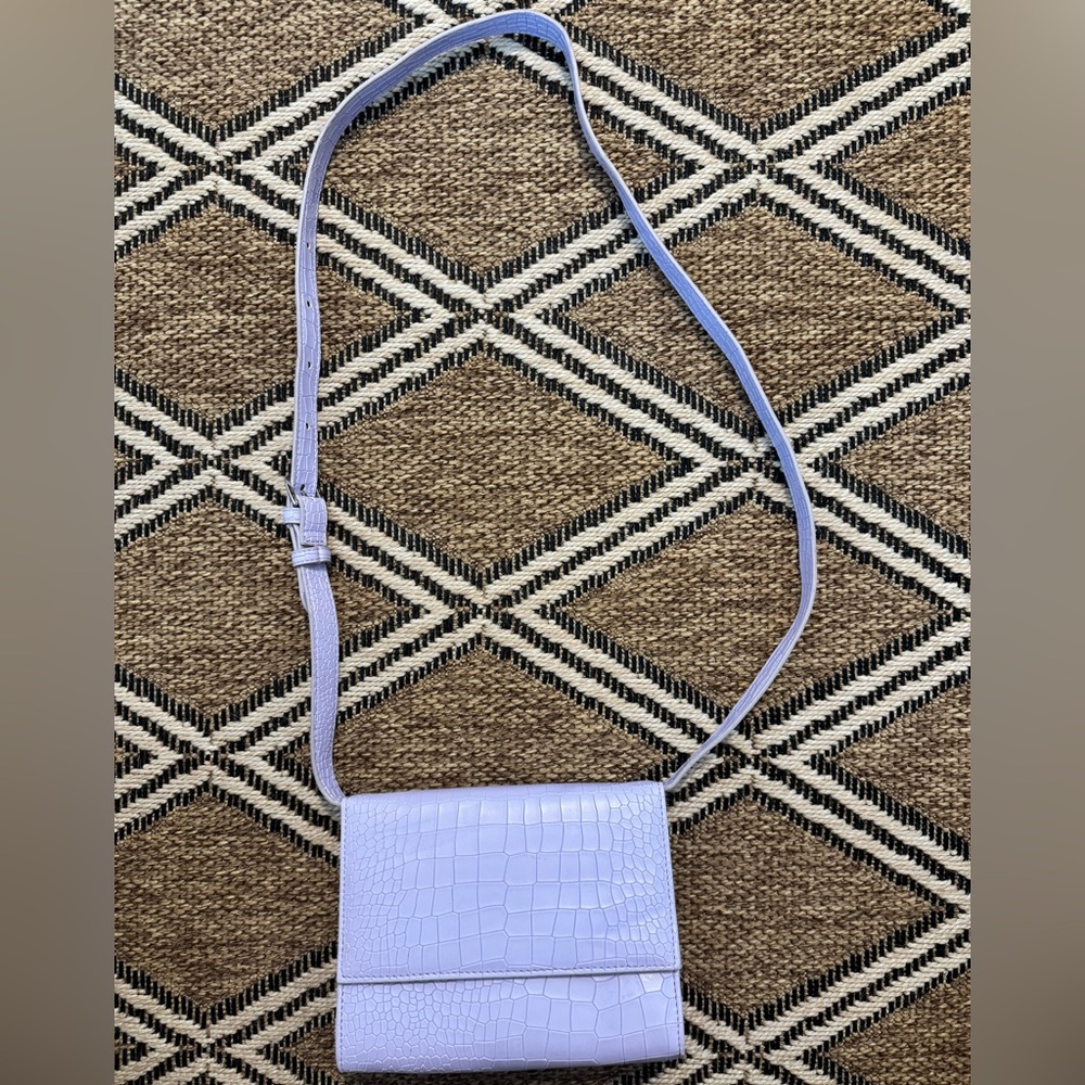 UO Lavender Crocodile Crossbody Bag